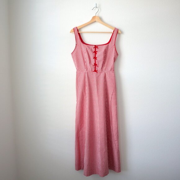 Rachel Zoe Red and White Gingham Bow Detail Dress | 6 - Picture 2 of 9